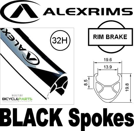 WHEEL 700c Alex R-450 D/W Rim W/msw, Sealed Novatec High Flange Track Hub Fix/Free, Mach 1 Spokes, REAR. ALL BLACK (Matching Front 95064)