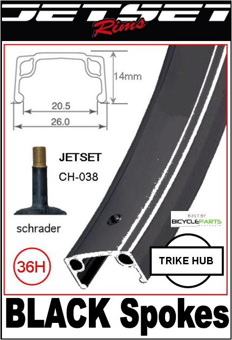 Wheel Gomier 24 rear Alex Blk - Black Spokes (WITHOUT TYRE AND TUBE)