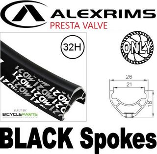 WHEEL - 29er Alex MD21 32H P/j Black Rim, 12 Speed MICRO SPLINE Q/R (135mm OLD) 6 Disc Sealed Novatec Black Hub, BLACK Spokes