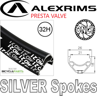 WHEEL - 29er Alex MD21 32H P/j Black Rim, 12 Speed MICRO SPLINE Q/R (135mm OLD) 6 Bolt Disc Sealed Novatec Black Hub, SILVER Spokes