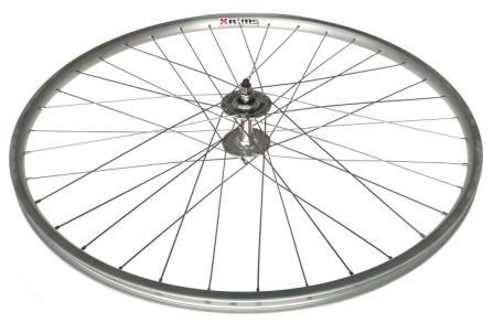 WHEEL 27" WEINMANN- 4019J - S/w Silver Alloy Rim (36hole) , Sturmey Archer Sealed Bearing H/Flange Nutted Hub (Polish silver) , Mach 1 Silver Spokes , Front