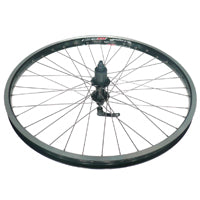 WHEEL 24" DM-24 Alex D/w Black alloy rim ,Joytech 8/10 Speed Cassette Q/r Black Hub , Silver Mach 1 spokes , REAR (match94276)
