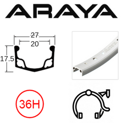 RIM 26" x 1 3/8" x 20mm - Alloy - 36H - (590 x 20) - Schrader Valve - Rim Brake - D/W - SILVER - Quality Taiwan Rim