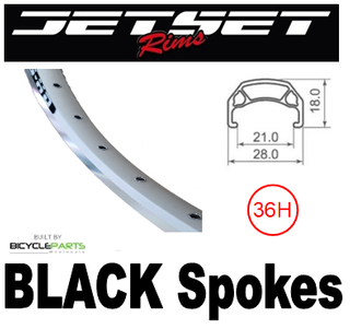 WHEEL - 700C Jetset CH-E213 36H P/j Silver Rim, 8/10 SPEED Q/R (135mm OLD) 6 Disc Sealed Novatec Black Hub, BLACK Spokes