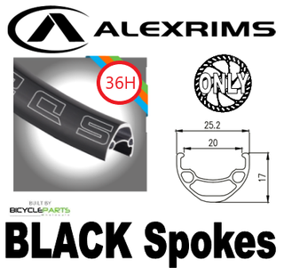 WHEEL - 29er Alex SD20 36H P/j Black Rim, 8/11 SPEED 12mm T/A (142mm OLD) 6 Disc Sealed Novatec Black Hub, BLACK Spokes