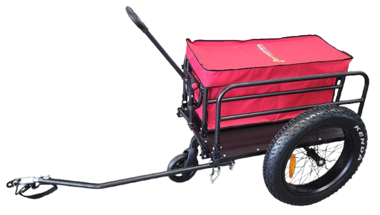 Bicycle Beach Trailer 2 in 1 - can also be used as a push/pull trolley, Steel Frame, 20 x 4" fat wheels, Capacity:60kgs, Loading size: 89*63*41cm