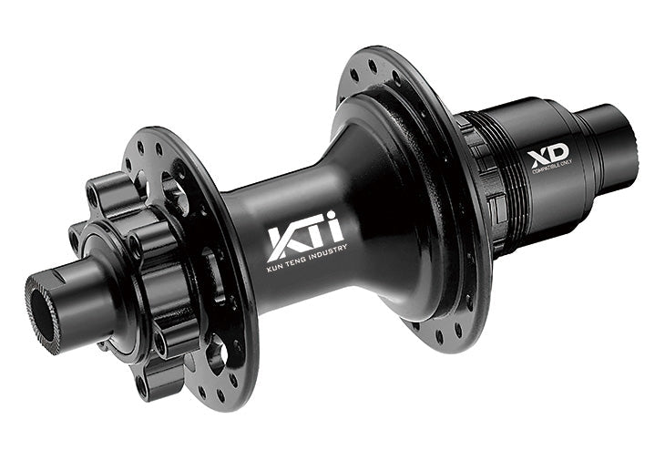 HUB "KT" Brand - REAR 612 POE 0.6 deg engagement - 12 x 148mm BOOST 6-Bolt - 32H - Sealed Bearings - SRAM XD - ANOD Black - W/KT logo