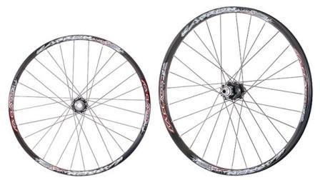 SUPER DISCOUNTED price !!! Wheelset, Aclass Professional wheels, Kaprun 26" disc, F 20mm through R 135mm x 10mm through, for downhill & Freeride, 34mm wide welded rims, DT spokes