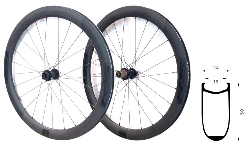 Wheelset CARBON 700c Novatec R5- CENTRE LOCK DISC (50mm Deep Clincher Rim F&R ). (Shim 11 speed Body) R: 142 x 12mm Thru. F: 100 x 12mm Thru, tubeless ready