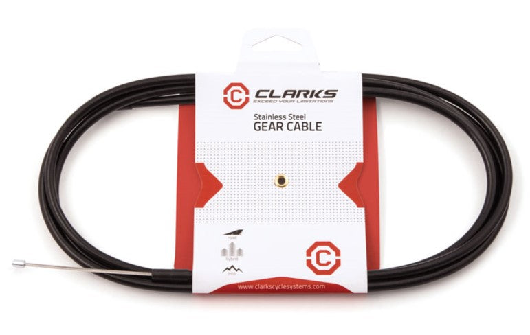 GEAR CABLE - MTB / Hybrid / Road- INNER & OUTER, 1500mm Stainless Steel wire, 2000mm SP4 Black outer casing, inc plastic 4mm housing ferrules