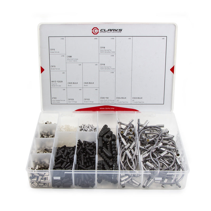 WORKSHOP FITTINGS TRAY Components include, ferrules, for brake and gear, ‘O’ rings, guide pipes - 8 different "must have" components, total 1,710pces