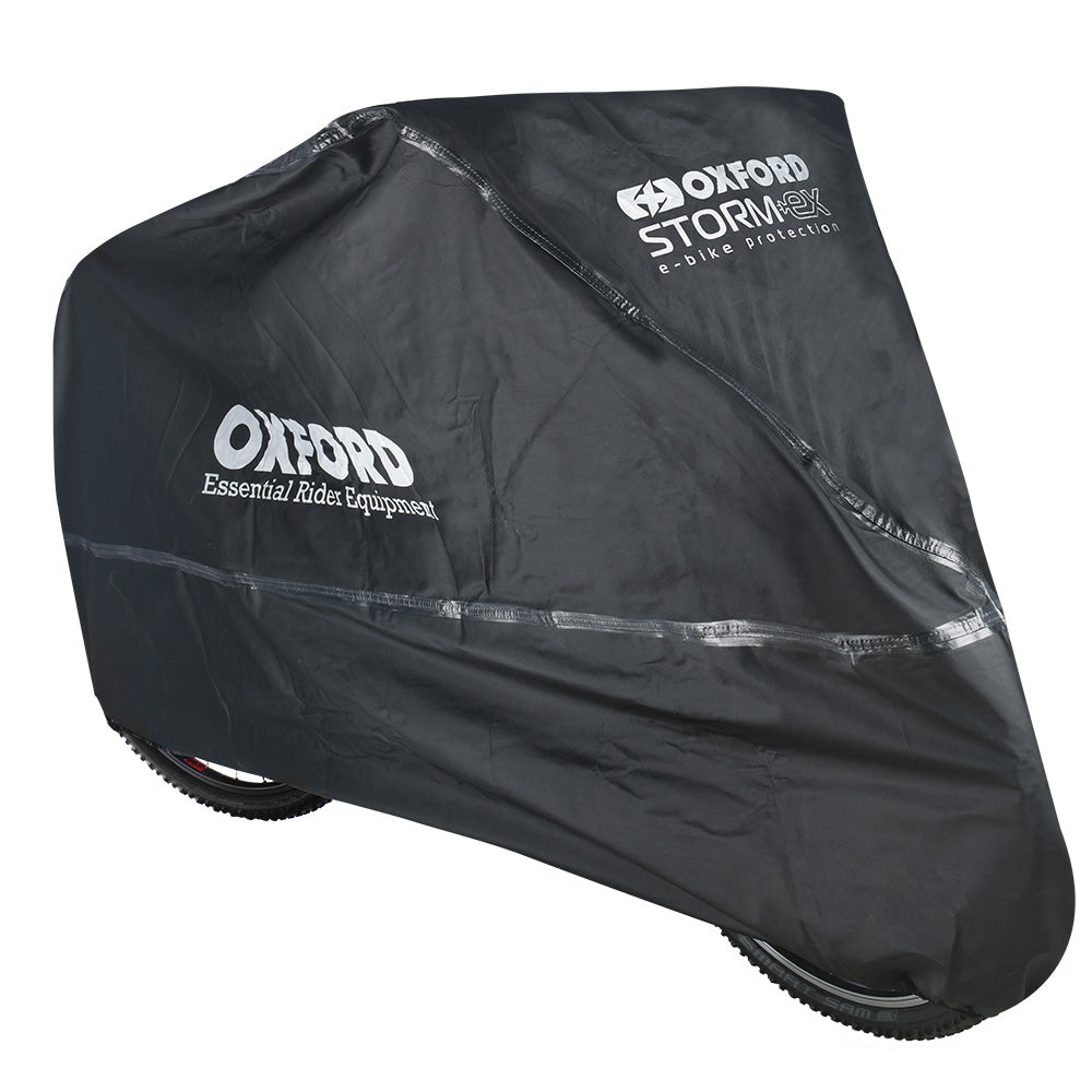 BIKE COVER - Oxford "Stormex" Premium Single E-Bike Cover. Tough PVC outer, PET inner lining, Water resistant seam, elasticated bottom 195 x 80 x 110cm