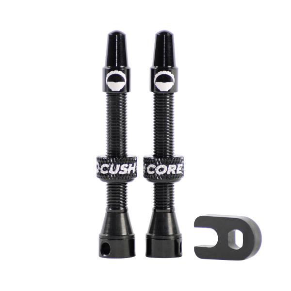 CushCore Tubeless Valves (pair) Black - 44mm