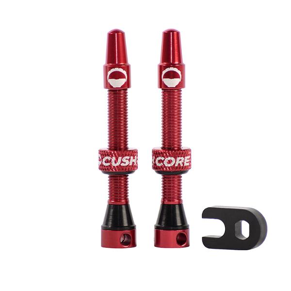 CushCore Tubeless Valves (pair) Red - 55mm