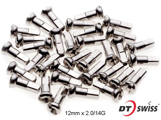 DT NIPPLES 14g Brass, 12mm SILVER (Individual)