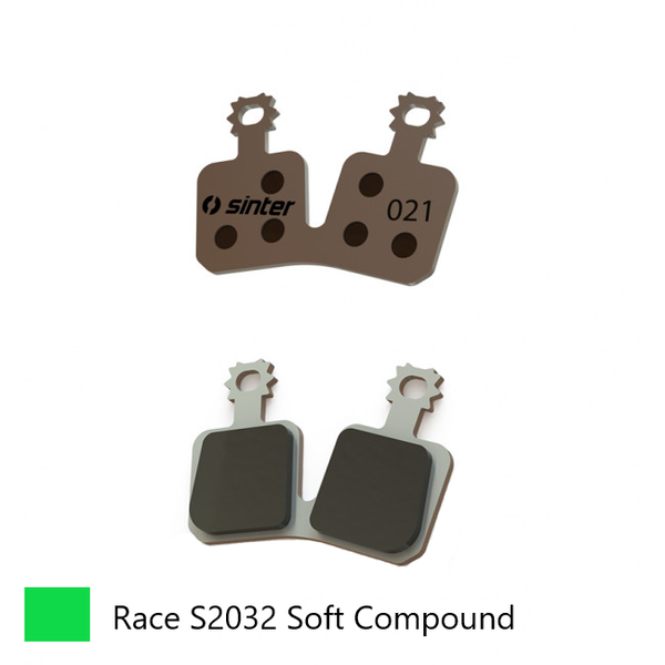 BRAKE DISC PADS - MTB, RACE pads (softer compound Greater Bite), GREEN, Magura MT Trail (FW), MT5, MT5 eStop, MT5e, MT7 - Quality Sinter product Made in Slovenia