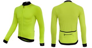 JERSEY - FUNKIER, PARMA, Mens, Summer Long Sleeve Yellow Jersey, Full Zip, XL