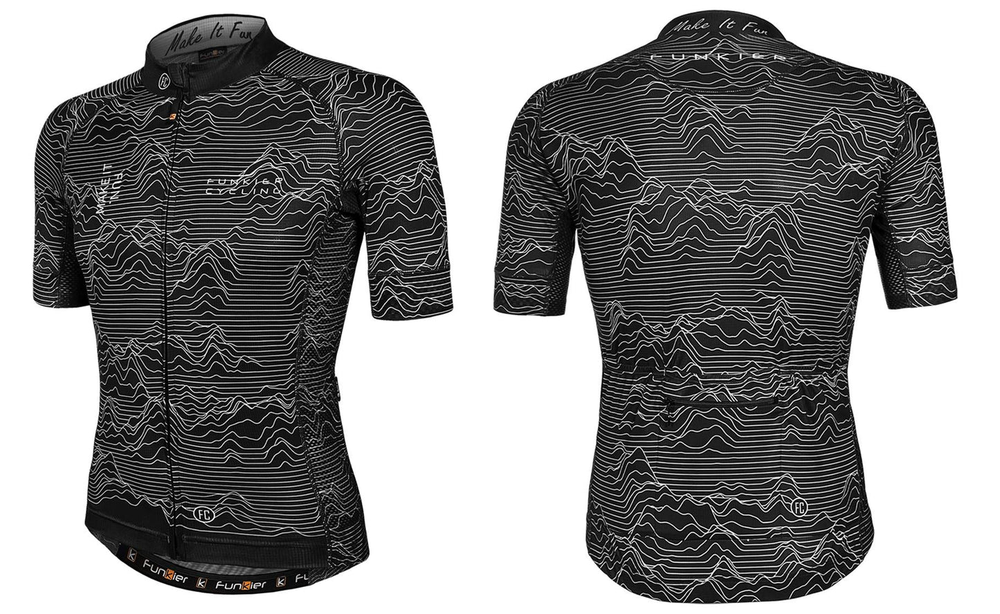 BLACK PRO JERSEY - Funkier Rossini, Race Fit, Full Zip, Mens ---- 3XL