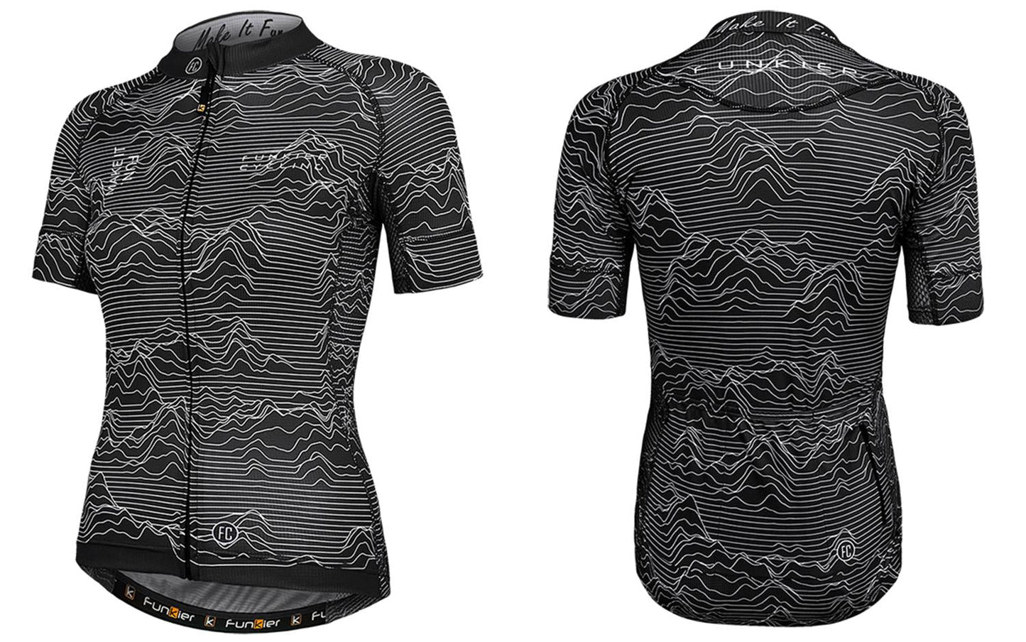 BLACK PRO JERSEY -- Ladies Race Fit, FUNKIER Pro Rossini - Womens MEDIUM