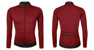 RED THERMAL JERSEY - FUNKIER, Parma - Mens Long Sleeve Thermal Jersey, Full Zip, RED, MEDIUM