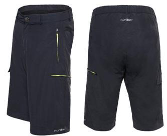 Mens Baggy Shorts FUNKIER , POLICORO / Black, XXL, mesh lining inc chamois