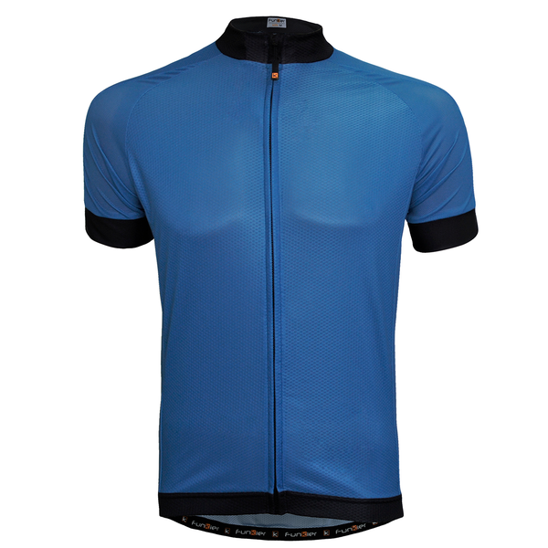 BLUE KIDS JERSEY - FUNKIER Firenze Short Sleeve Jersey, Full Zip, BLUE, Size 10