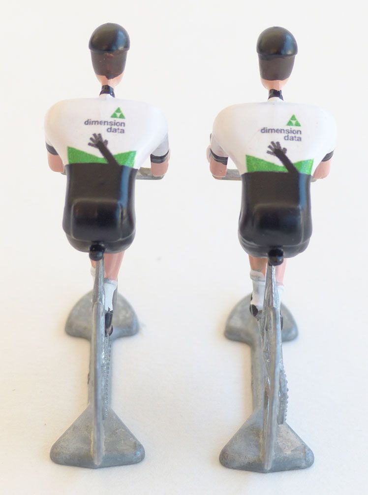 A FLANDRIENS Models, 2 x Hand painted Metal Cyclists, Dimension Data