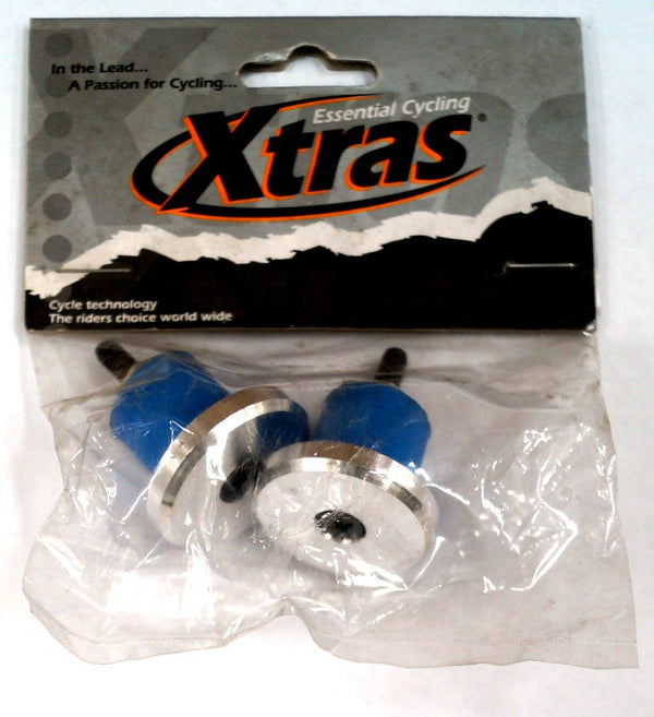 HANDLEBAR PLUGS, ALLOY CAP- RUBBER INSERT W/SCREW (18mm Dia ), sold per pair