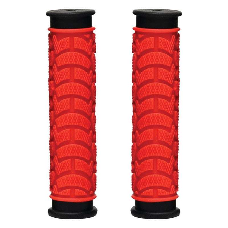 GRIPS - Dual Density MTB Grips, Clossed End. 130mm RED - Oxford Product