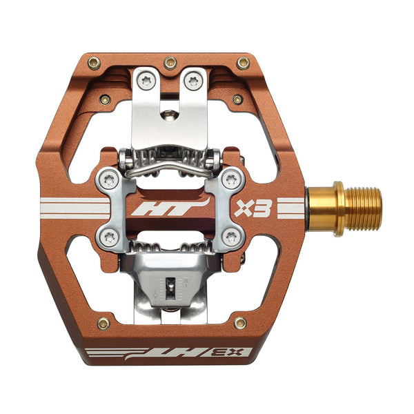 HT X3T Pedals (Alloy / CNC Ti - 80kg rider max) - Root Beer