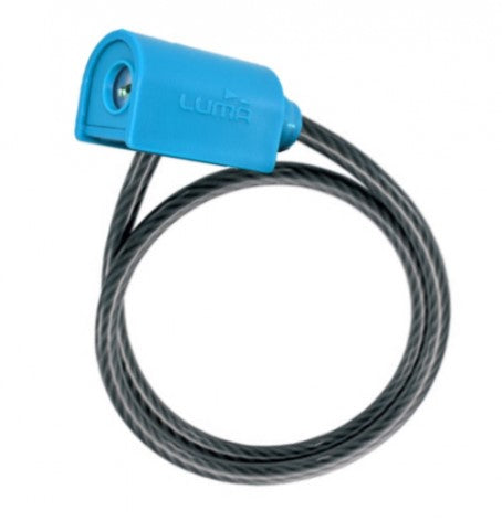 LUMA LOCK - Cable Key Lock, Black with Blue Highlights, 8mm x 1850mm, 7318 SPIRAL Lock, LUMA No1 lock brand in Spain