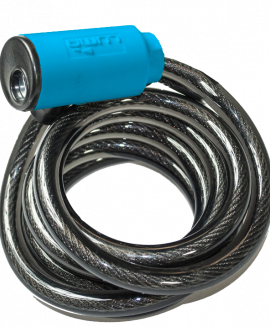Lock with Blue Highlights, Cable 12mm x 1850mm, key lock, LUMA No1 lock brand in Spain (No Mounting Bracket)