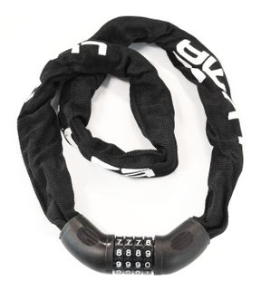 LUMA LOCK - Alpha 6 Match Chain, 6mm Thick by 950mm Long with Resettable Combination Lock, Black with White Writing, LUMA No1 lock brand in Spain