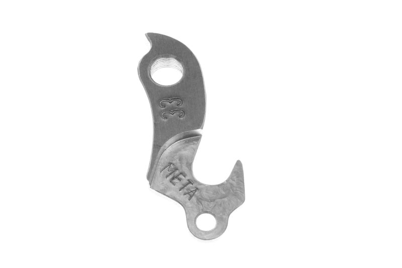 META CNC DERAILLEUR HANGER - Model 33, Material 6061 T651 Aviation Aluminium, CNC Machined, Silver, FUJI, 4EVER, WHEELER, Kawasaki, Kettler, MSC, Saracen, Head