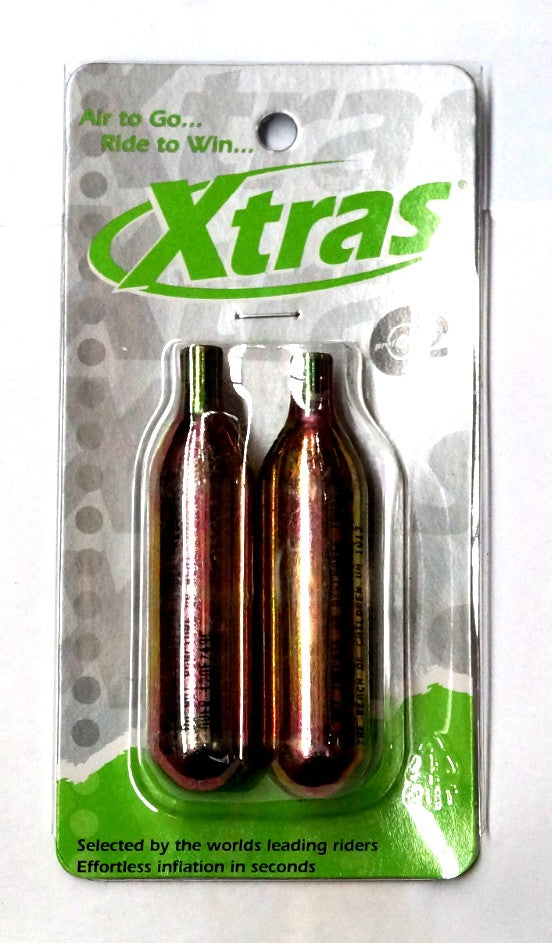 CARTRIDGES Co2 16g - 2 Pce THREADLESS, XTRAS Pkt