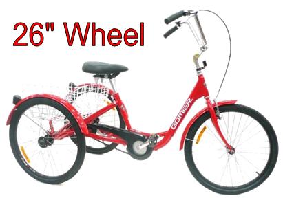 TRIKE 26" 3 Speed (Coaster) NEXUS, 2500 Series (Designed in Australia) Bright RED