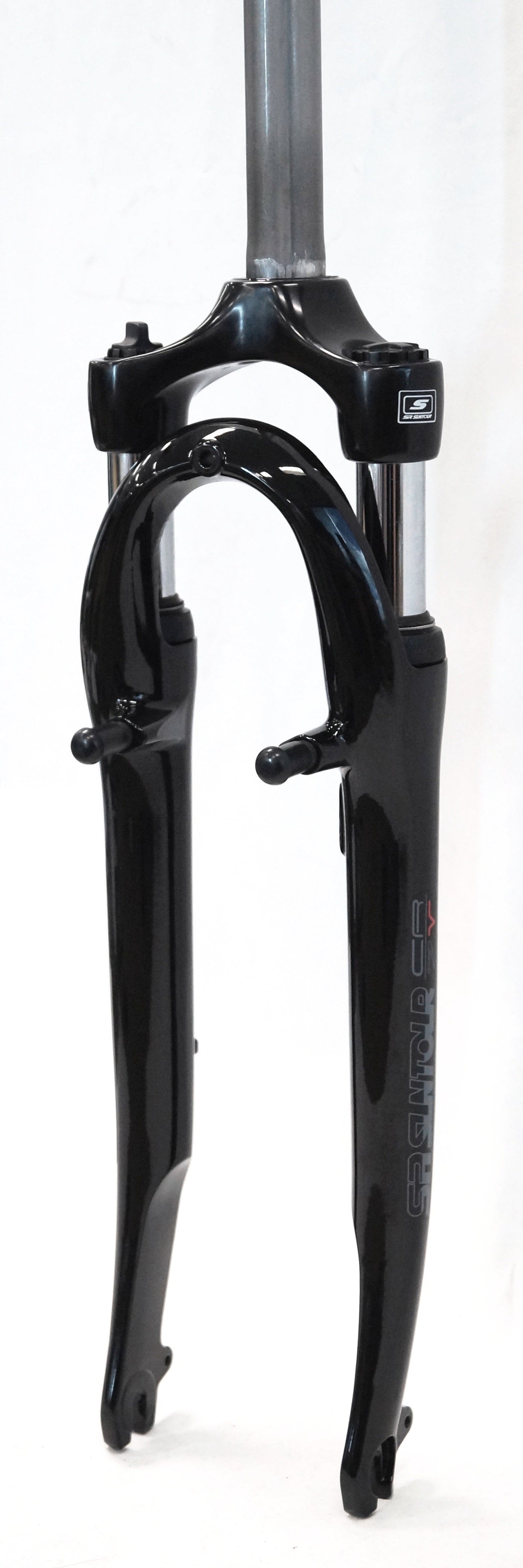 **SR Suntour Suspension Fork 700C, CR7V, travel 40mm, for axle 9mm, coil spring w/preload adjuster, for V Brake, 1 1/8" steerer Threadless, BLACK