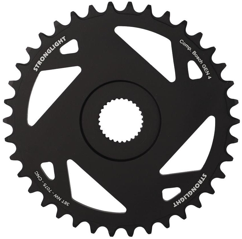 E-BIKE Chainring, COMP. BOSCH - Direct Mount 4th GENERATION - 7075-T6, BLACK, 38T, Narrow Wide - a Quality STRONGLIGHT product, - 262627