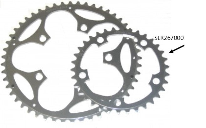 CHAINRING - ROAD "STRONGLIGHT", 38T, 5083 Silver - 130mm BCD, 5 Hole for 9/10 Spd