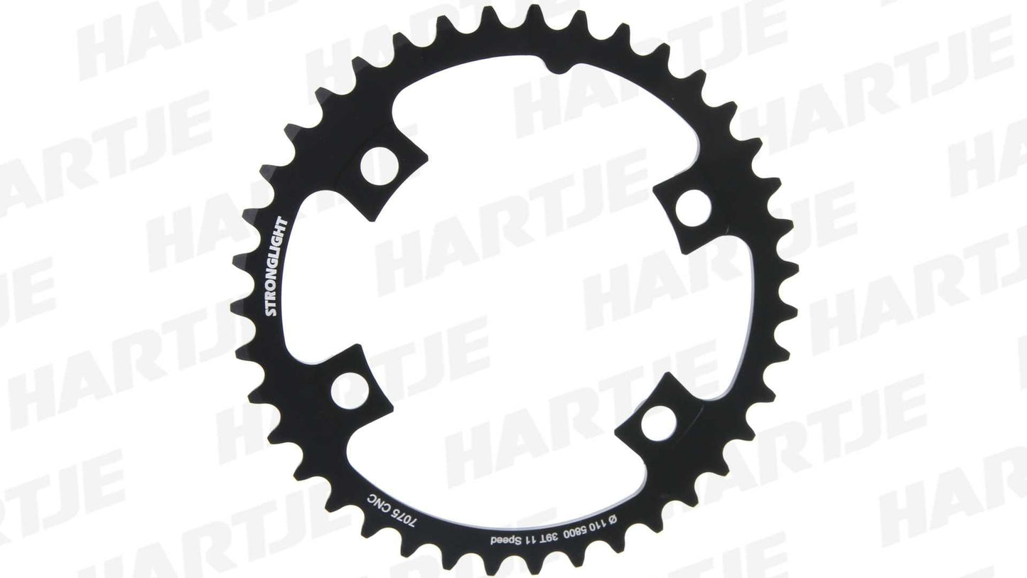 CHAINRING - ROAD "STRONGLIGHT", 39T, 7075 CNC Black Shimano 5800 - 110mm BCD, 4B Hole for 11 Spd