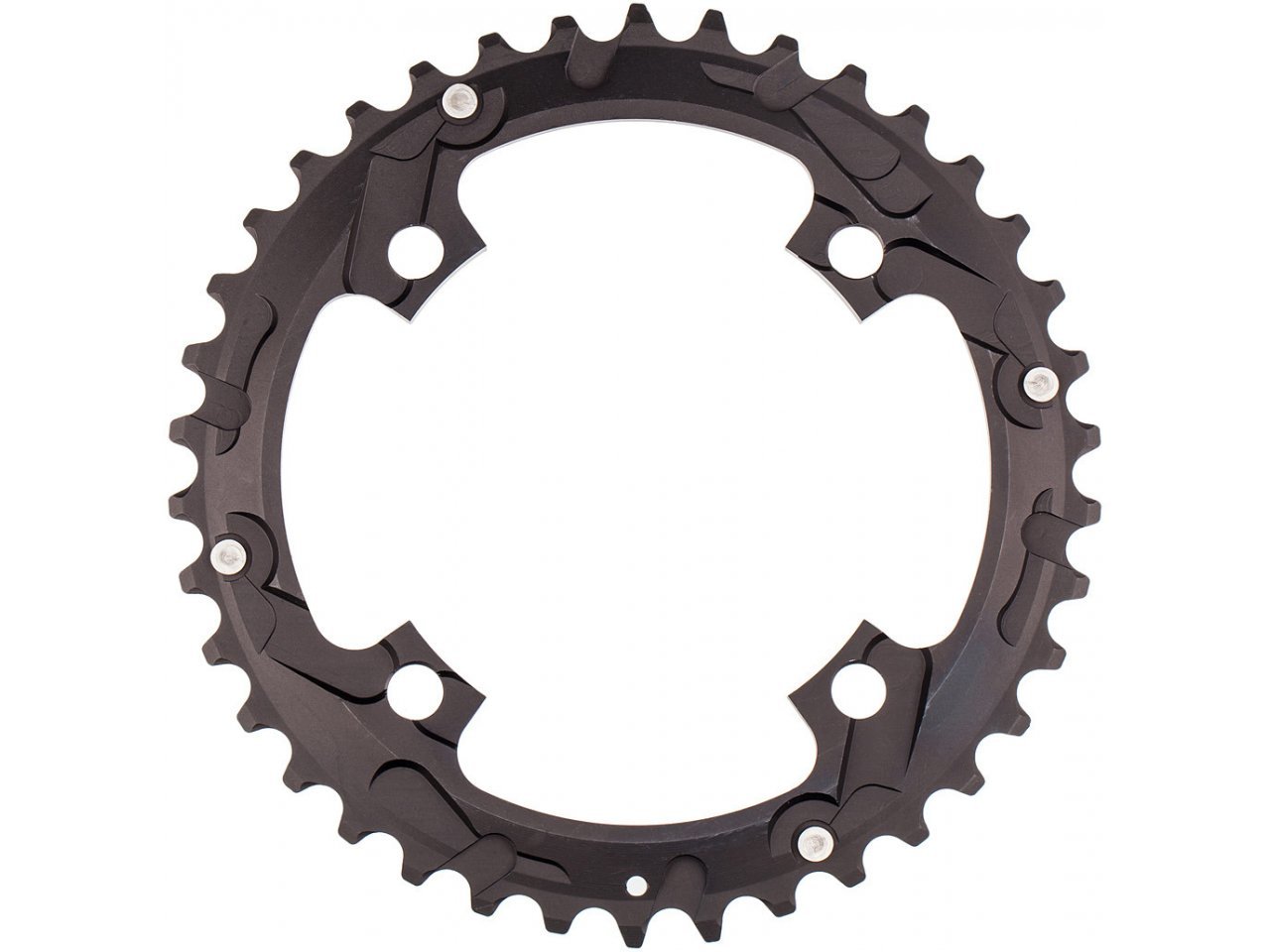 CHAINRING - MTB "STRONGLIGHT", 38T, 7075 CNC Black  SRAM XO - 104mm BCD treaded bolt hole, 4 Hole for 2 X 10 Spd (Compatible with Chainring Bolt SL350134)