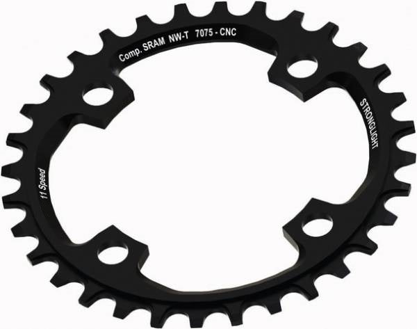 CHAINRING "STRONGLIGHT" SRAM XO1 104 4B 34T - BLACK CONVERSION 2x1 (Compatible with Chainring Bolt SL350134)