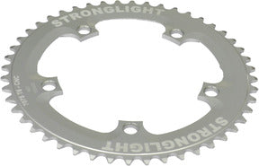 CHAINRING - TRACK "STRONGLIGHT", 46T, 7075 CNC SILVER - 130mm BCD, 5 Hole for TRACK 1/2" x 1/8"