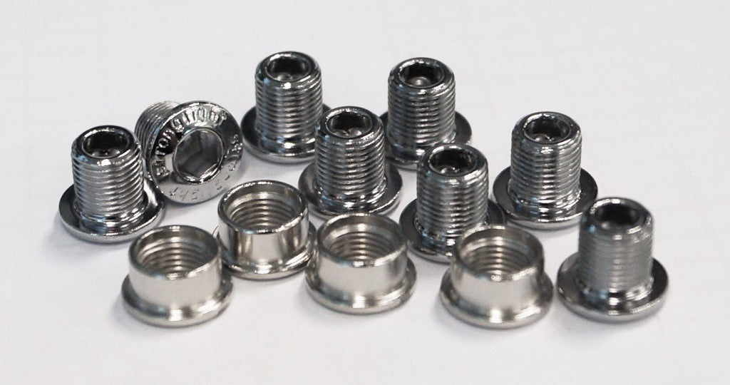 Chainring Bolt Kits, SHIMANO MTB  SCREW FOR STRONGLIGHT RINGS COMP. XT M785 (4 ARMS)  STEEL SILVER