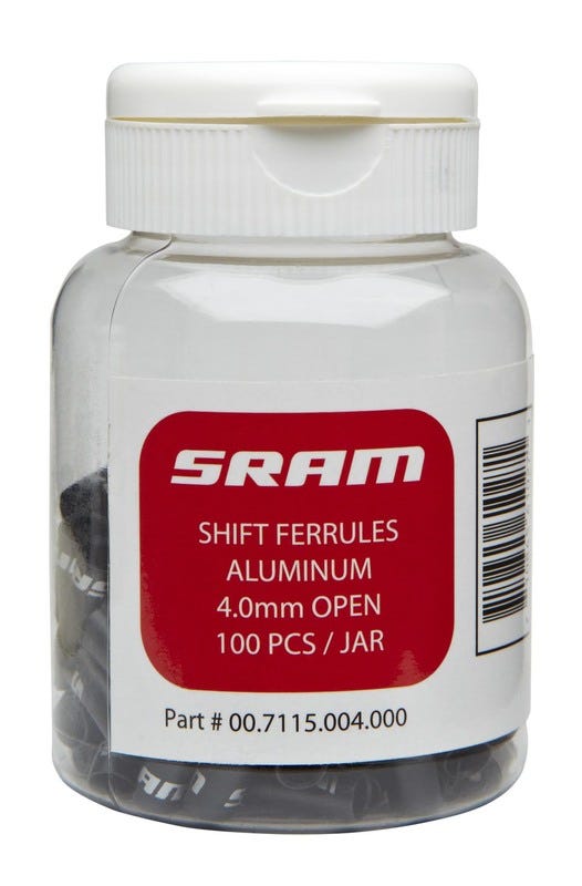 AM SRAM Shift Ferrule 4mm Super-Short Nose Black 100-count Jar