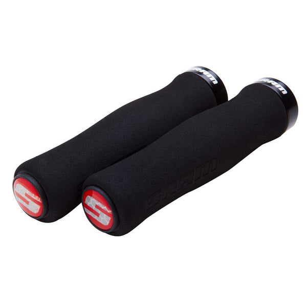 SRAM Foam Contour Lock On Grips 129mm Black/Black Clamps