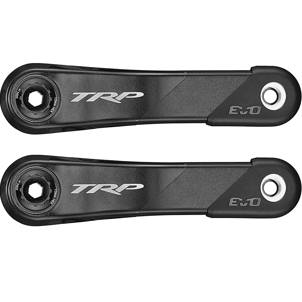 TRP Crank CK-9050 EVO Carbon Fiber Crank, 170mm Length Cinch compatible interface/ 68 & 73, Black / Silver