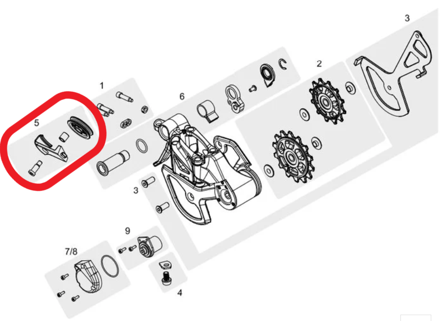 TRP Cable pulley replacement kit, for RD-M9050/M9070