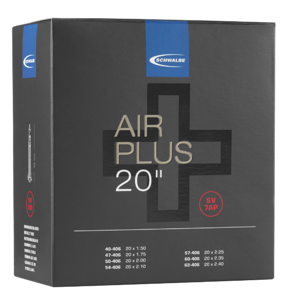 Schwalbe Air Plus Tube AV7 Schrader 20" x 2.00 - 2.80 (50 to 70 - 406)