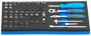 Unior Set of 1/4" socket wrenches with accessories in tool tray (45 pieces ) 621185 Professional Bicycle tool, quality guaranteed